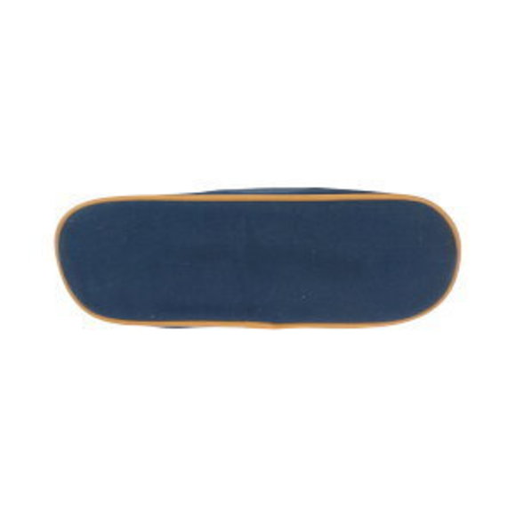HERMES Bolide Navy Blue Brown Canvas Pouch Cosmetic - Picture 1 of 9